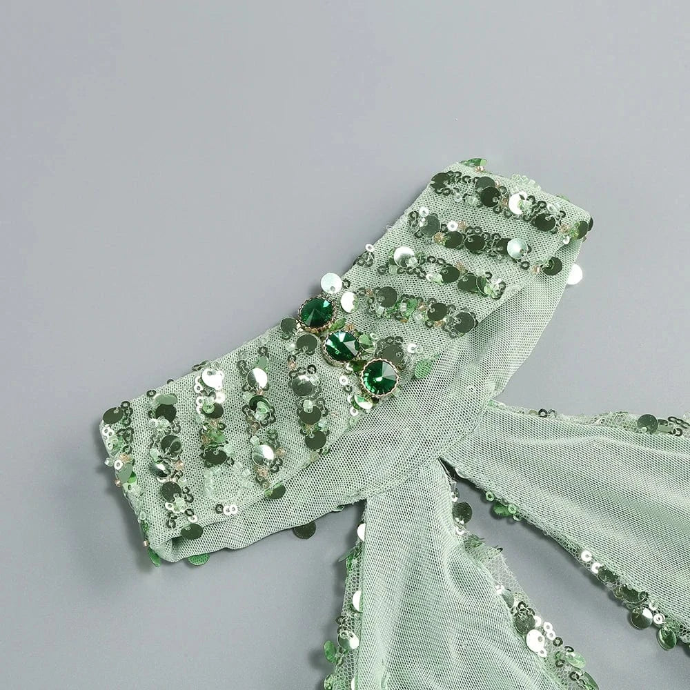 New Women's Sleeveless Halter Backless Cut out Skirt Sexy Sequin Design Dress Mini Evening Dress High Fashion Luxury Dress