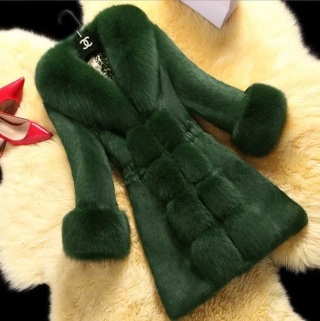 New Year Rabbit Fur Coat Casual Plus Size Winter Outerwear Sheep Fur Collar Windproof Cozy Leather Long Sleeves Wool Lining