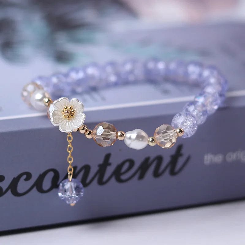Newly Popular In 2024 Flower Bracelet Female Forest Student Colored Bracelet Minimalist and Niche Crystal Bracelets