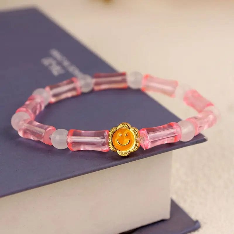 Newly Popular In 2024 Flower Bracelet Female Forest Student Colored Bracelet Minimalist and Niche Crystal Bracelets