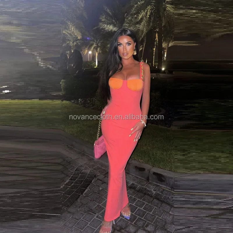 Novance B3240 Big Size Night Dress Bright Women Evening Birthday Prom Women Dress Design Casual Dresses For Teenage Girls