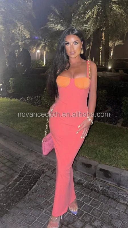 Novance B3240 Big Size Night Dress Bright Women Evening Birthday Prom Women Dress Design Casual Dresses For Teenage Girls