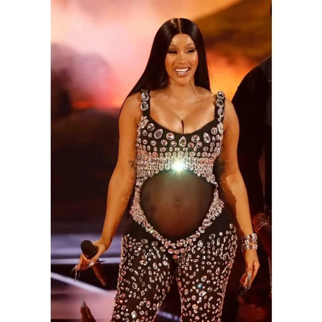 NOVANCE Y2141-B 2022 Womens Trends Star Style Black Glitter Diamond Maternity Clothes Lingerie Bodysuits Sexy for Fashion Mom