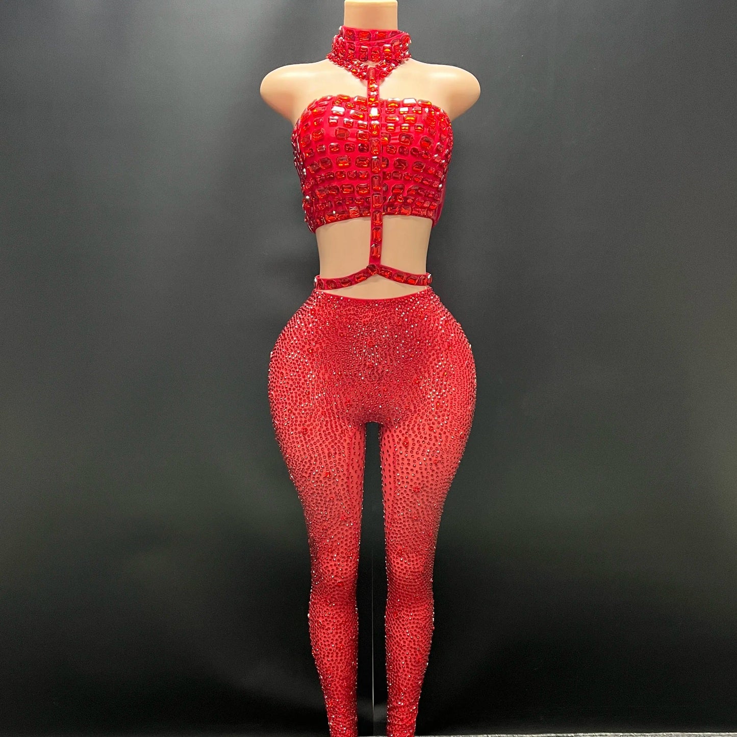 NOVANCE Y3745-E dropshipping productos 2024 rhinestone vest for women bodycon pants sexy mesh see through for causal for club