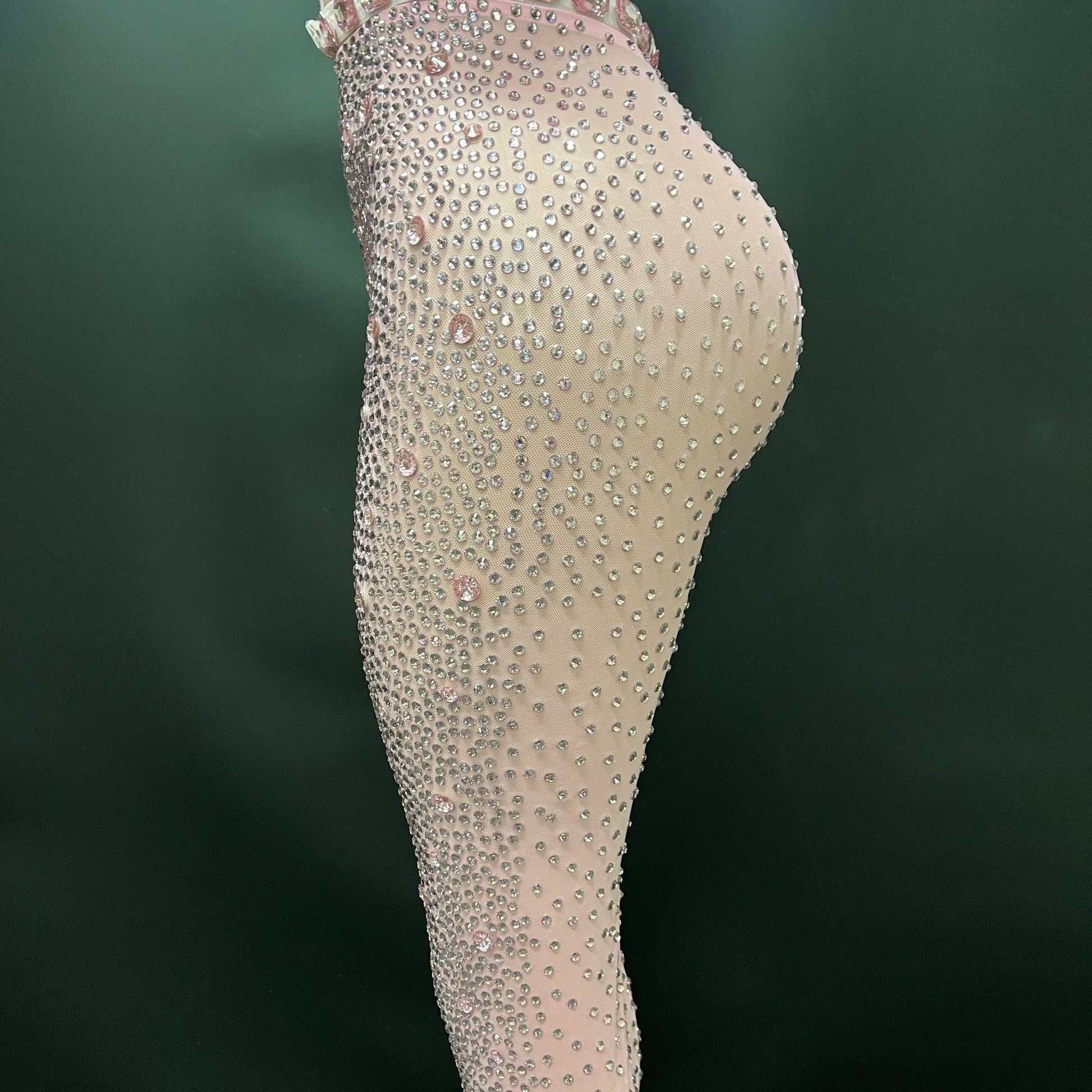 NOVANCE Y3745-E dropshipping productos 2024 rhinestone vest for women bodycon pants sexy mesh see through for causal for club