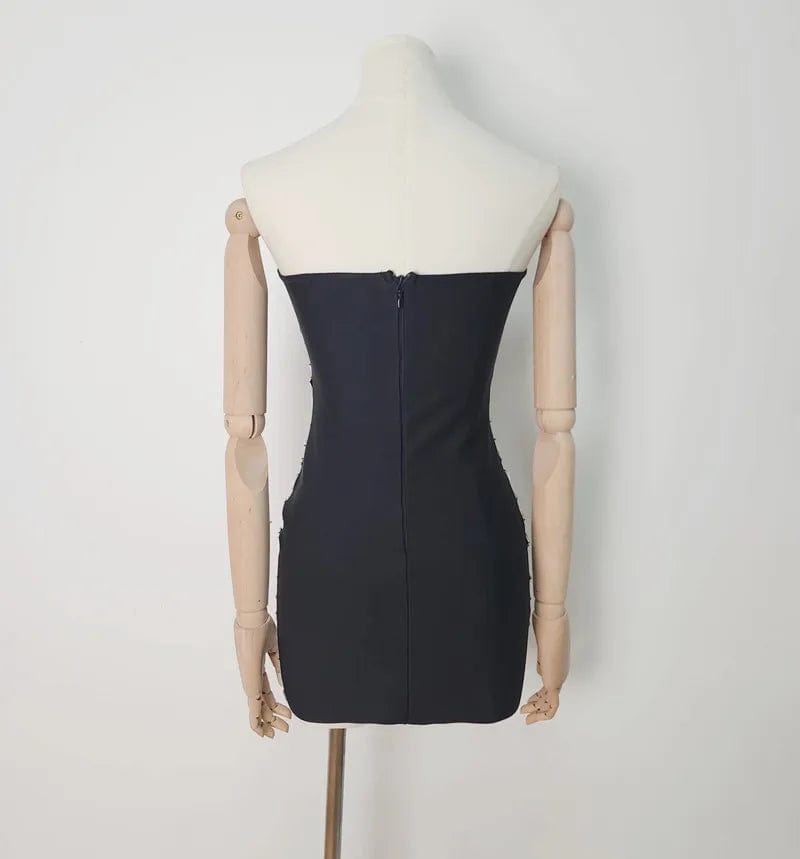 Ocstrade High Quality Fashion Long Sleeve Crystal Rhinestone Dresses Party Elegant Luxury Evening Dress Black Bandage Club Dress