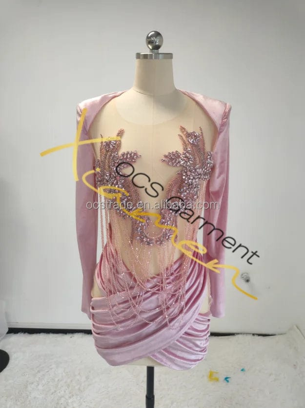Ocstrade Summer Boutique Clothing Backless Black Sequin Maxi Dresses Beaded Rhinestone Women's Long Gown Evening Dresses 2024