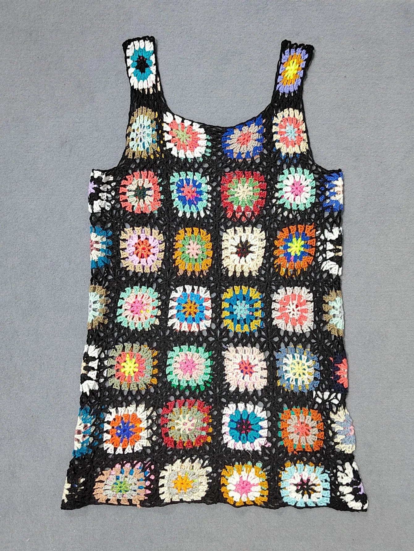 Oem Coverups Women Beachwear Flower Bohemian Beach Cover Ups Loose Knit Crochet Cover Up Swimwear Beach Dress 2024 Vocation
