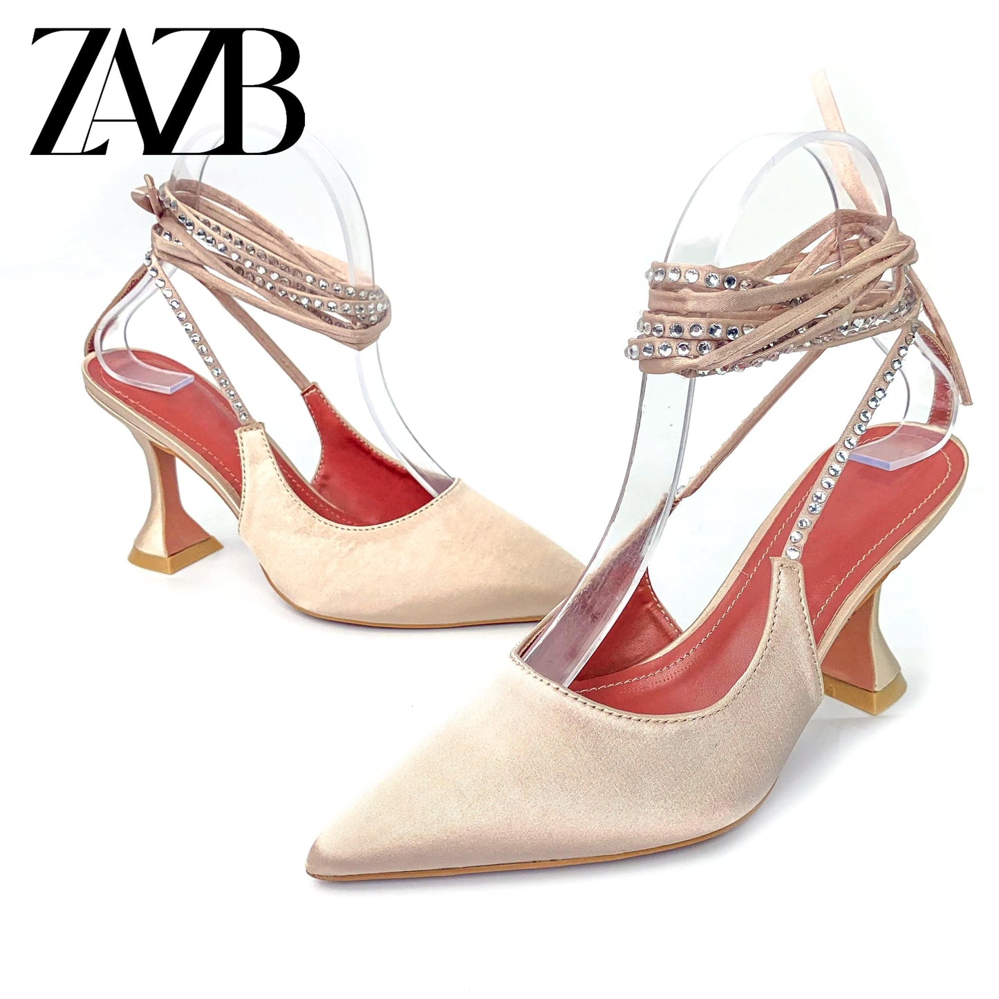Office formal Pointed head cross belt women high heel shoes designer famous brands stiletto heels Open toe Dress Sandal