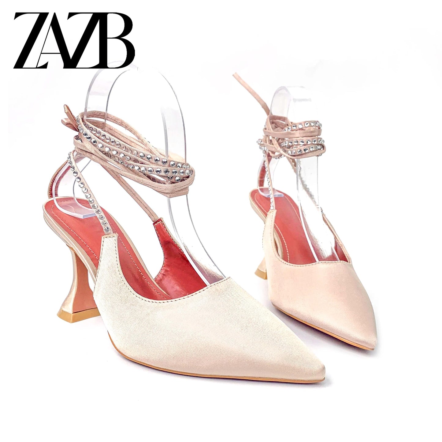 Office formal Pointed head cross belt women high heel shoes designer famous brands stiletto heels Open toe Dress Sandal