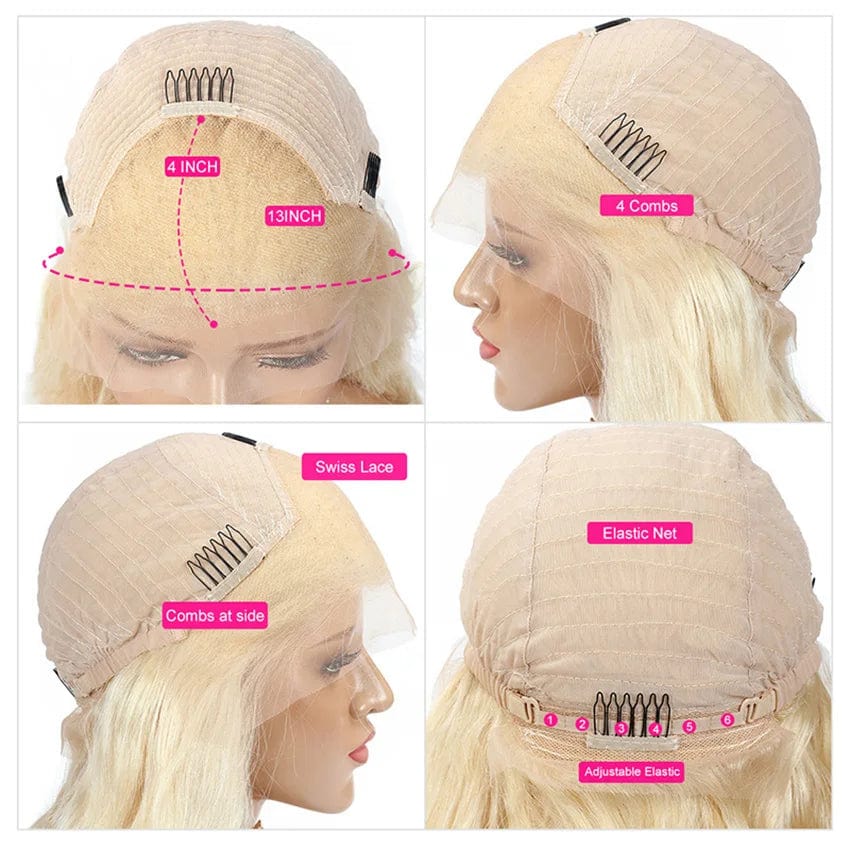 Ombre Ash Blonde Color Lace Front Wig Cuticle Aligned Human Hair Short Bob Wave Wigs For Woman Pre Plucked Hair line