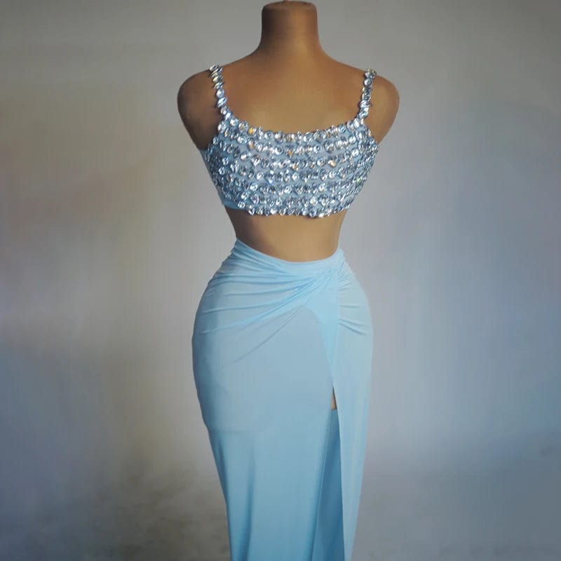 one size / Light Blue Novance Y3746 Women's Party Wear 2024 Custom Oem Casual Dresses With Crystals Luxury Bwomens Modest Clothing For Birthday
