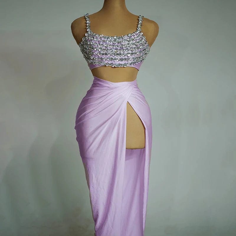 one size / light purple Novance Y3746 Women's Party Wear 2024 Custom Oem Casual Dresses With Crystals Luxury Bwomens Modest Clothing For Birthday