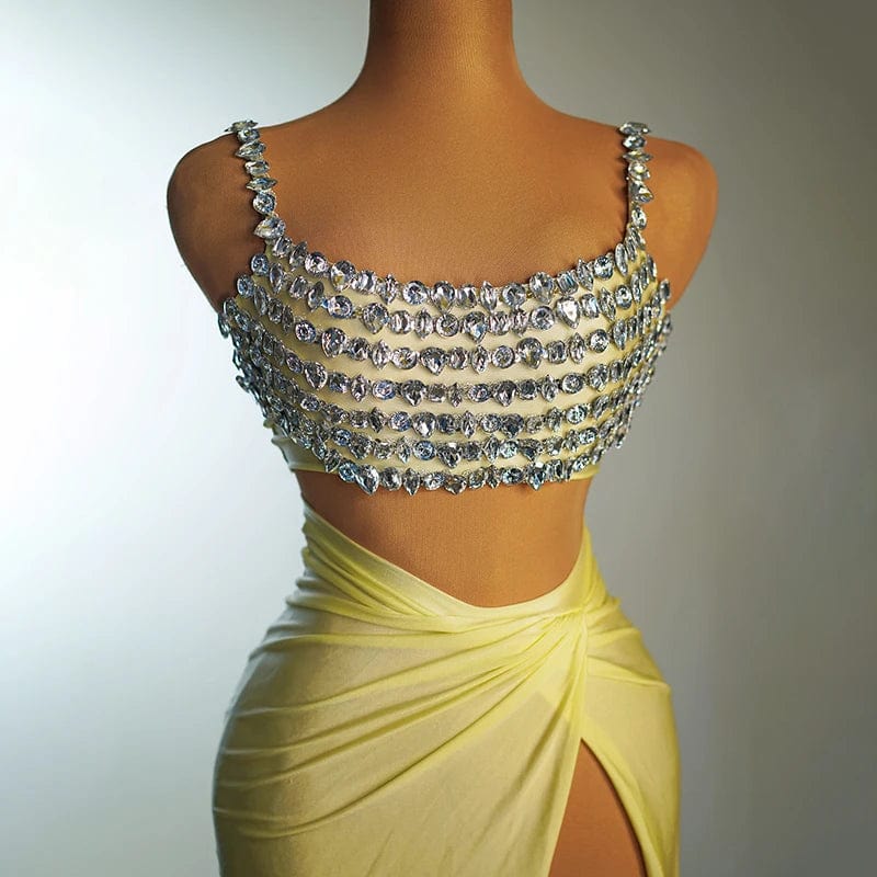 one size / light yellow Novance Y3746 Women's Party Wear 2024 Custom Oem Casual Dresses With Crystals Luxury Bwomens Modest Clothing For Birthday