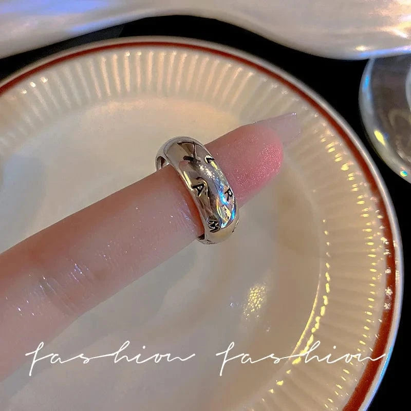 Open / As pic / J785 Luxury Zircon Heart Rings Opening Adjustable Weave Rhinestone Ring Engagement Wedding Jewelry Fashion for Women Girlfriend Gifts
