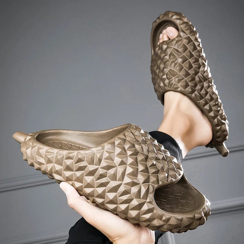 Open Toe Fruit Summer Beach Men Funny Durian Memory Foam Slippers Outdoor Sandals for Women