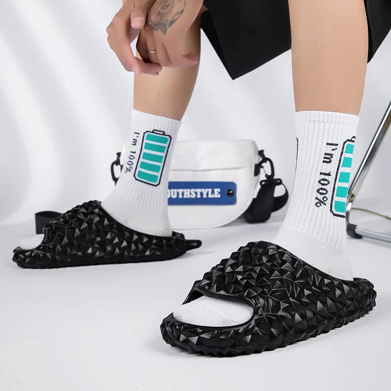 Open Toe Fruit Summer Beach Men Funny Durian Memory Foam Slippers Outdoor Sandals for Women