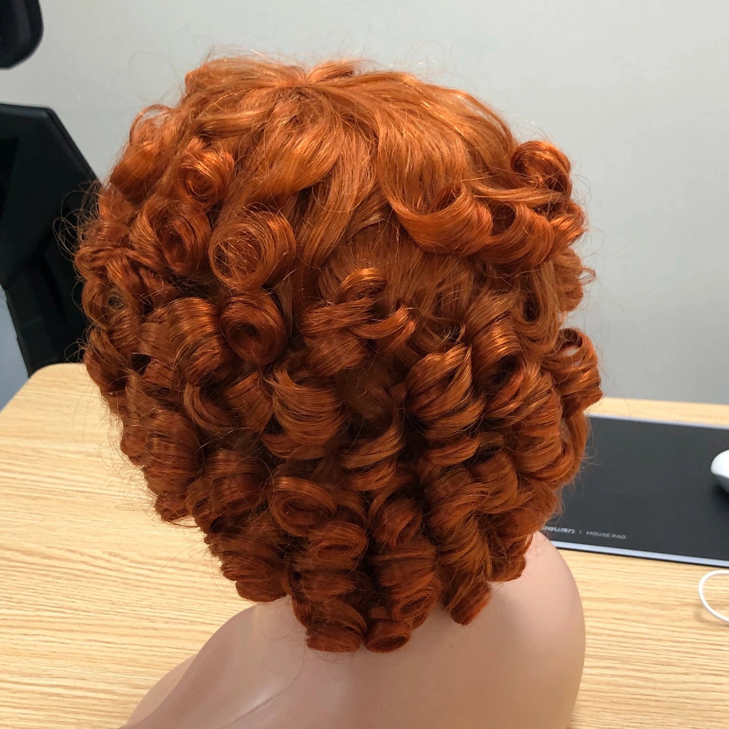 Orange / 8 Inches Hot Selling Orange Color Short Curly Hair Indian Virgin Human Hair