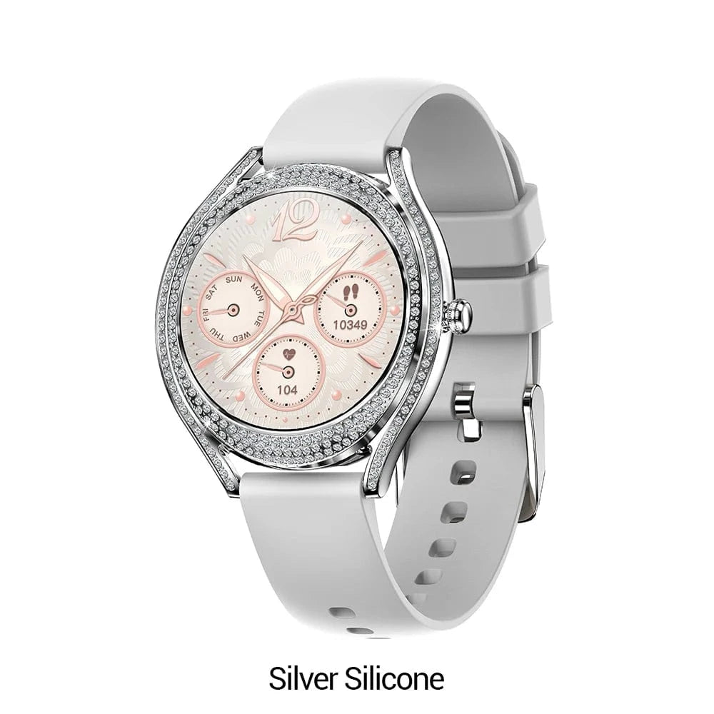 Original Smart Watch V66 / Silver Silicone 2024 New Arrival Smart Watch V66 Reloj Inteligente Smart Watch AMOLED BT Calling Smart Watch for Women Ladies