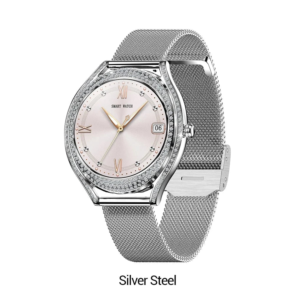 Original Smart Watch V66 / Silver Steel 2024 New Arrival Smart Watch V66 Reloj Inteligente Smart Watch AMOLED BT Calling Smart Watch for Women Ladies