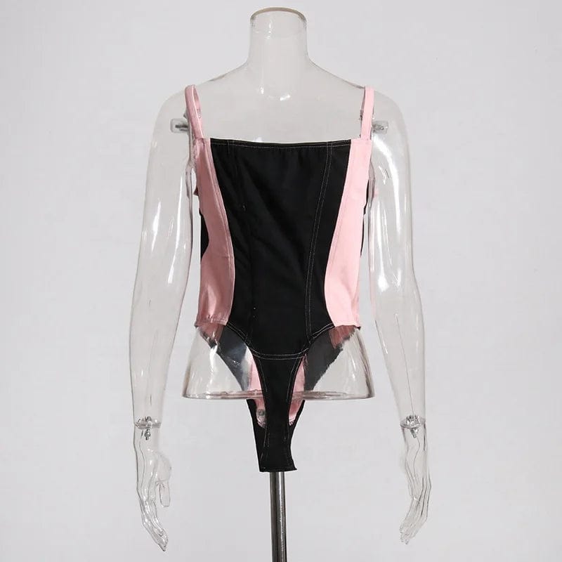 OUDINA 2024 Fashion Bodysuits For Women Square Collar Front Zipper Women's Denim Jumpsuit Womens Bodysuit