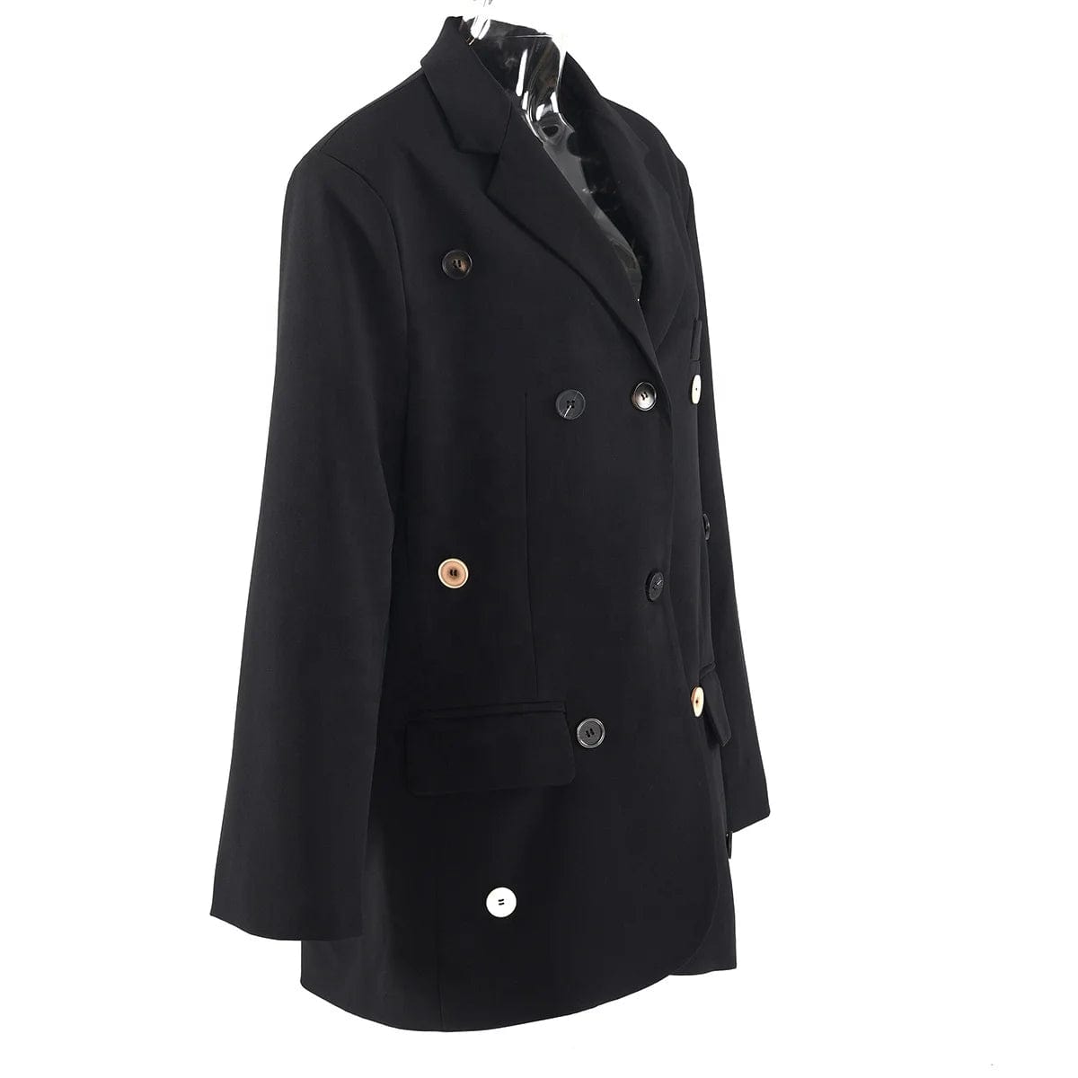 OUDINA 2024 Fashionable Multi-button Combination Black Loose Oversized Suit Jacket Blazer For Women