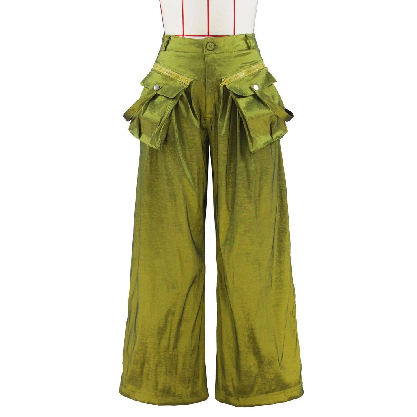 OUDINA 2024 Spring Oversized Loose Detachable Three-dimensional Pocket Wide Leg Pant Casual Trousers Women's Pants