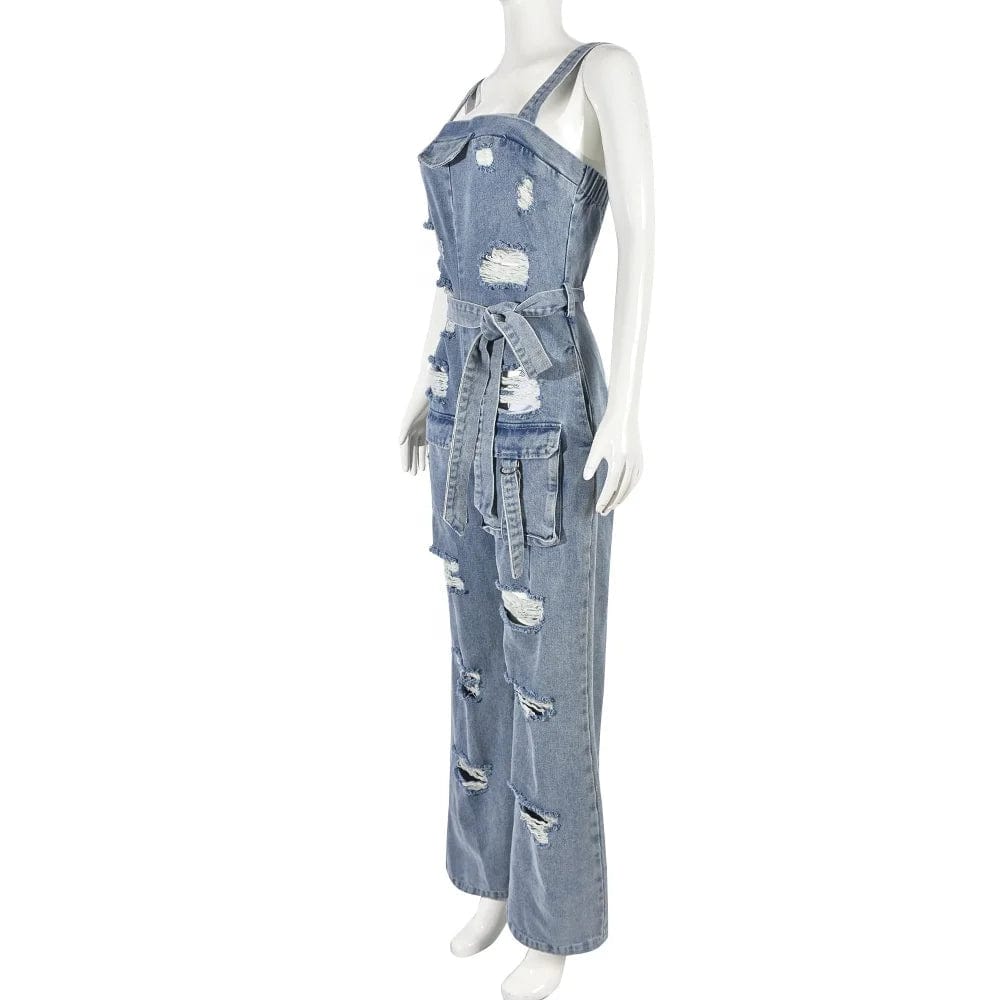 OUDINA Hot Selling Fashion Short Playsuits Solid Color Cargo Jumpsuit Button Elastic Waist Women Jumpsuit