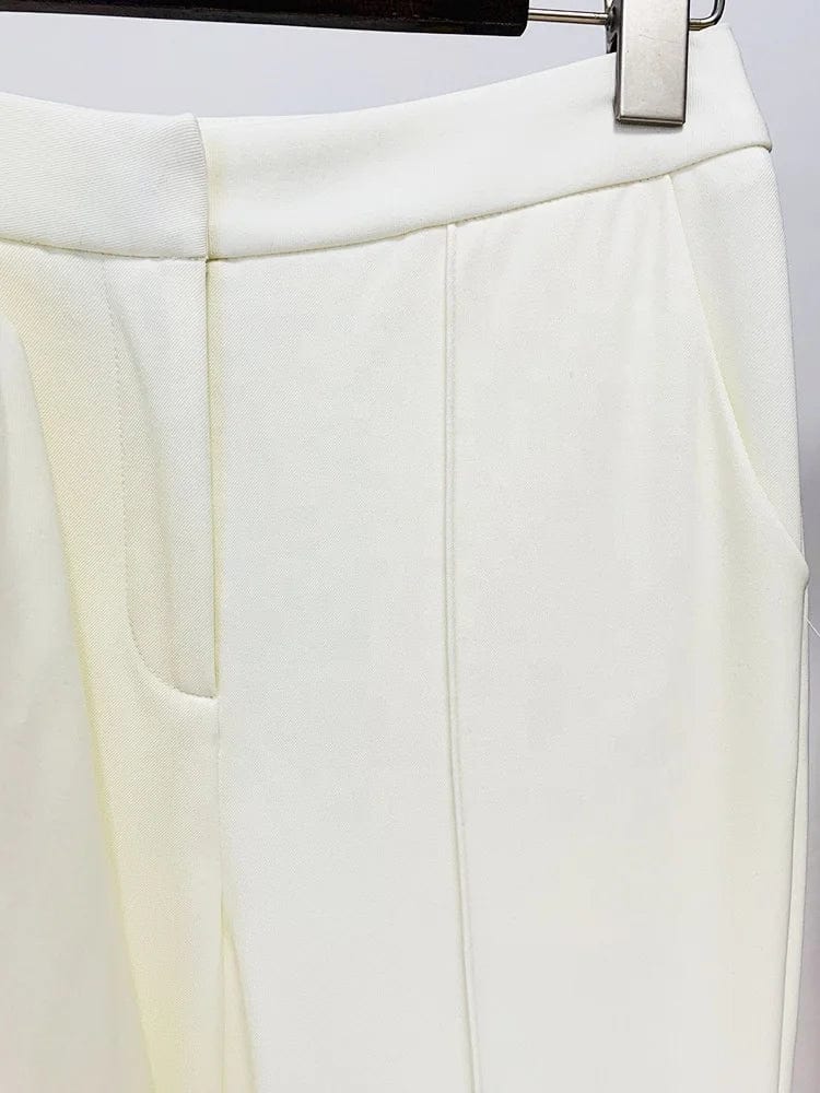 OUDINA In Stock 2024 Fashion New Formal Beading Single Button Suit Pants Set Business Suits For Women Sets Two Piece