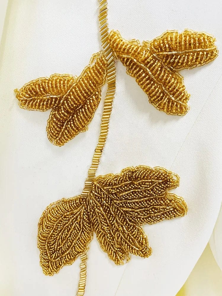 OUDINA In Stock 2024 Fashion New Formal Beading Single Button Suit Pants Set Business Suits For Women Sets Two Piece