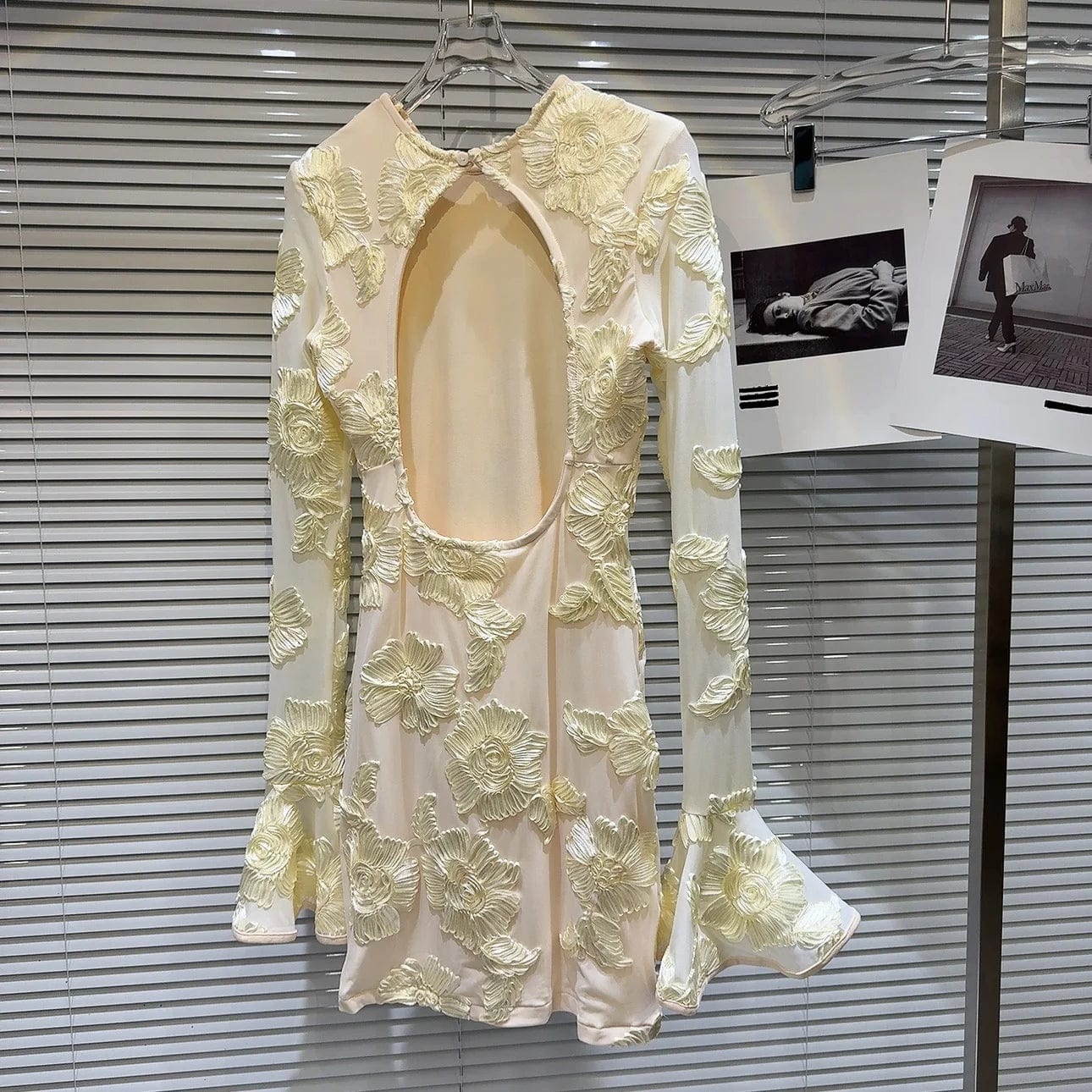 OUDINA New Arrivals Casual Western Dress For Female V-neck Braided Waist Short Sleeve Dress For Women