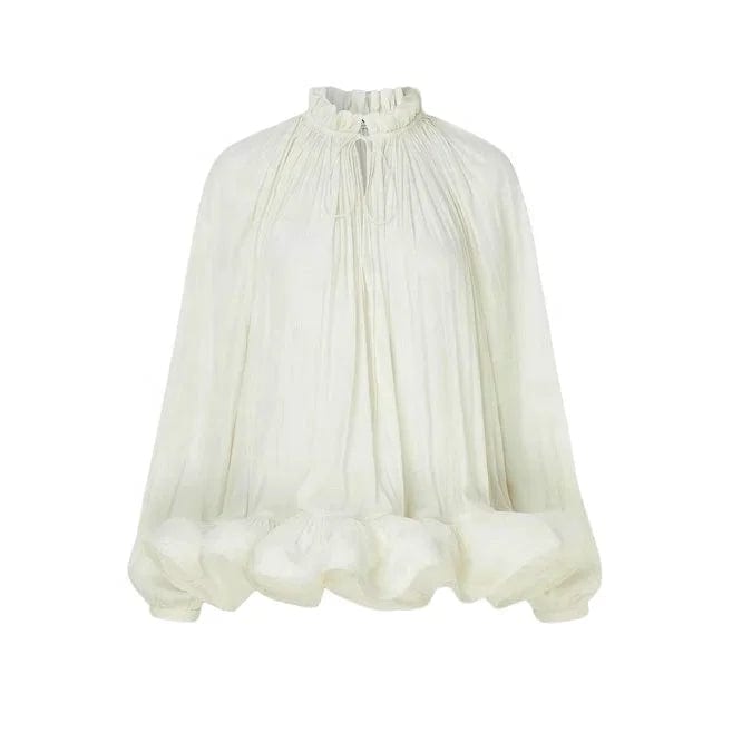 OUDINA New Women's Fashionable Casual Long Sleeve Diamond Chain Crop Tops Shirt Blouse Women