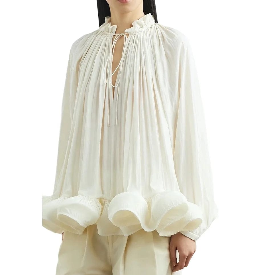 OUDINA New Women's Fashionable Casual Long Sleeve Diamond Chain Crop Tops Shirt Blouse Women