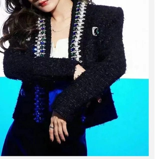 OUDINA OEM Customized Fashion Off Shoulder Waist Retraction Suits Blazer Femme Elegant Blazers Ladies Women