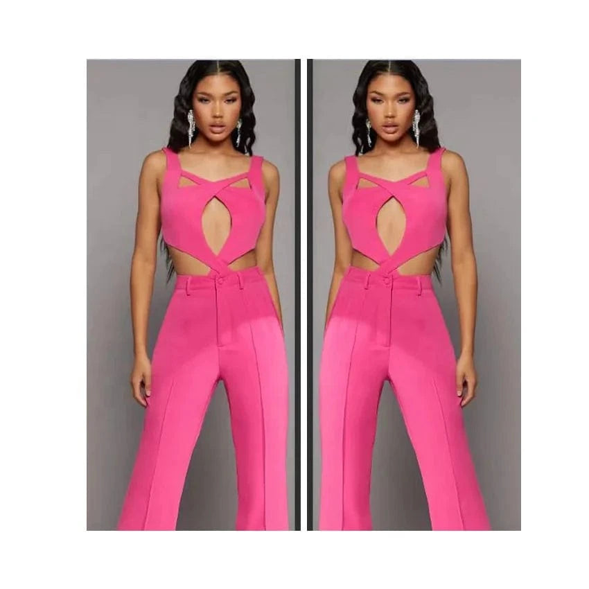 OUDINA Women's Tuxedo Celebrity Style Sexy Tops Flared Pants Blazer 2 Piece Sets Blazers Women Suits