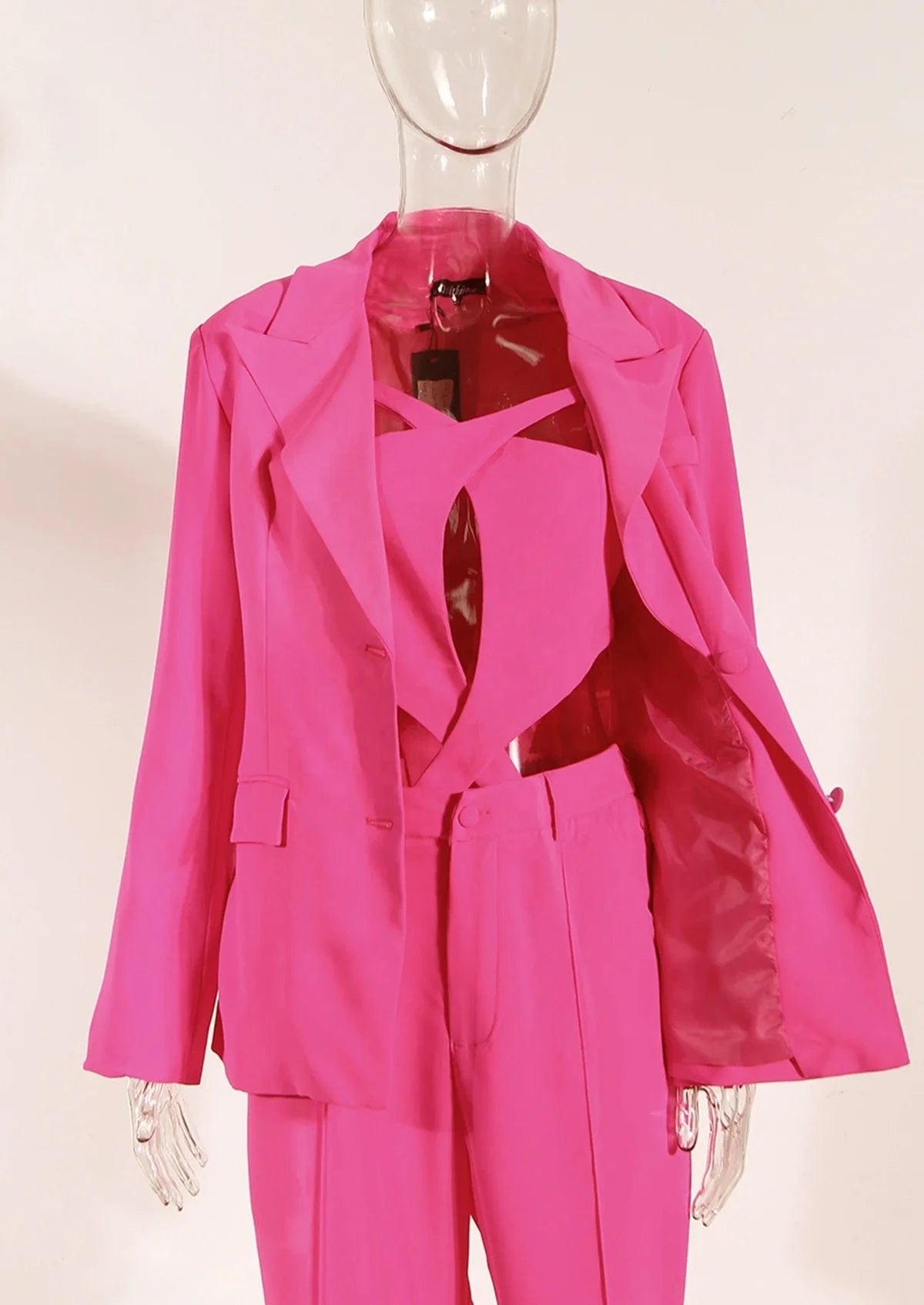 OUDINA Women's Tuxedo Celebrity Style Sexy Tops Flared Pants Blazer 2 Piece Sets Blazers Women Suits