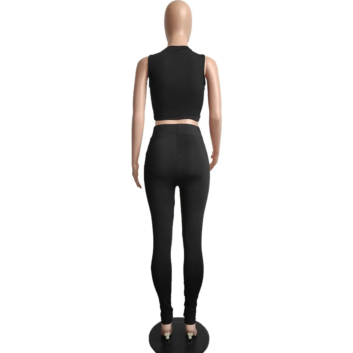 Outsunny Arrivals Folding Set with Patchwork Contrast Color Crop Tops and High Waist Leggings Sexy 2 Piece Mesh Outfit Casual