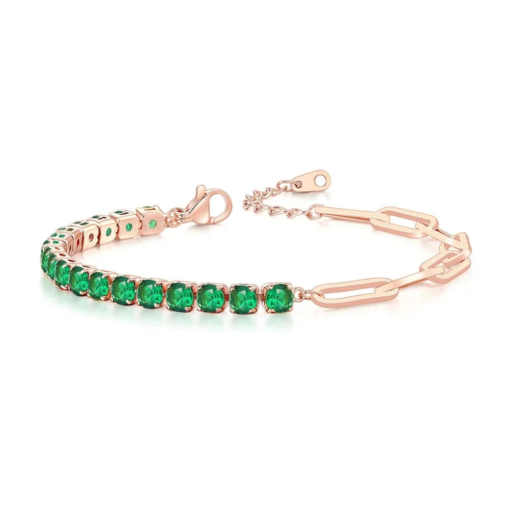 Paper Clip Chain Tennis Bracelet Women Asymmetric Kpop Hand Bracelets Zircon Y2k Accessories Luxury Designer Jewelry Gift LAMOON