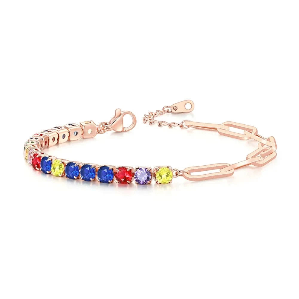 Paper Clip Chain Tennis Bracelet Women Asymmetric Kpop Hand Bracelets Zircon Y2k Accessories Luxury Designer Jewelry Gift LAMOON