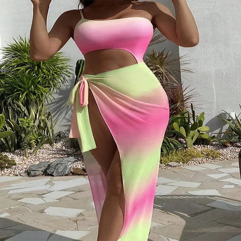 PASUXI 2024 Summer Girl Custom Logo Sexy Hollow Bikinis Beachwear String Swimsuit One Piece Swimwear Beachwear for Women