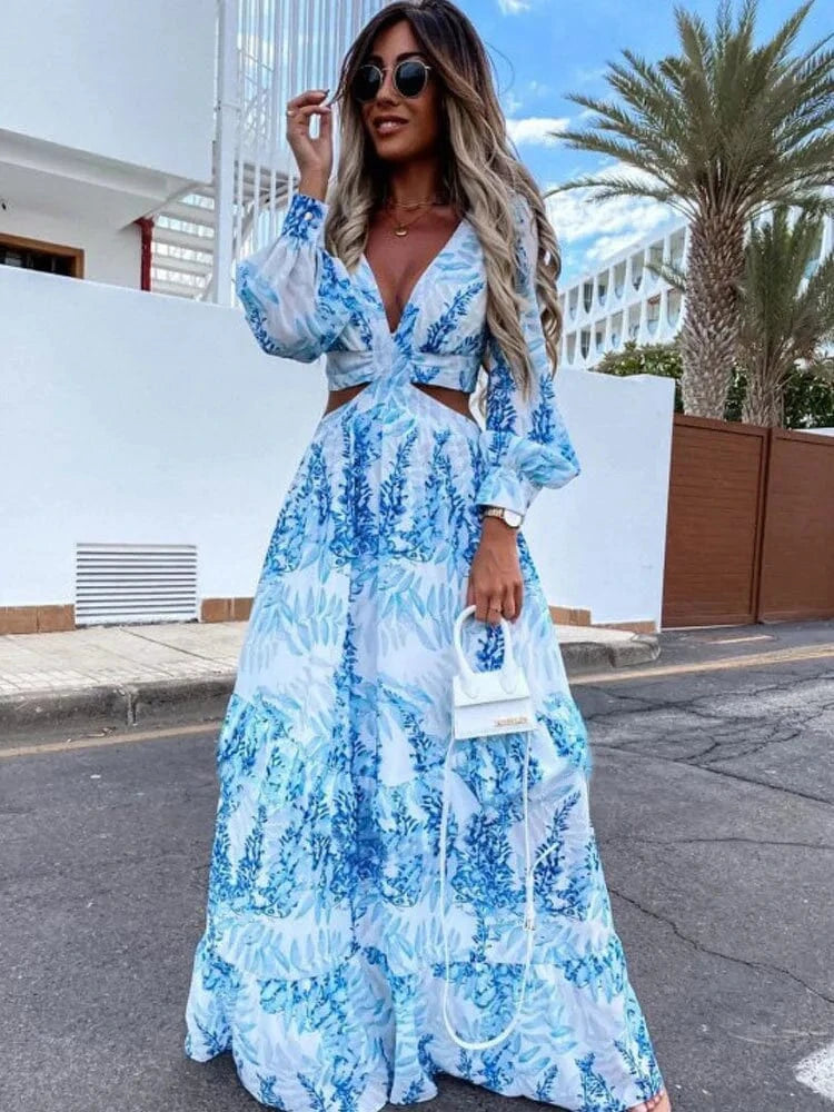 PASUXI Wholesale Lady Sexy Dresses Summer Fashion Print Plus Size Dress Girl Party Casual Dresses Women