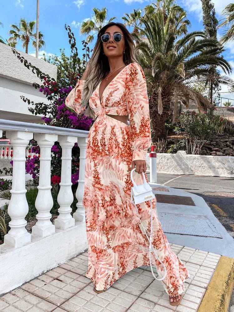 PASUXI Wholesale Lady Sexy Dresses Summer Fashion Print Plus Size Dress Girl Party Casual Dresses Women