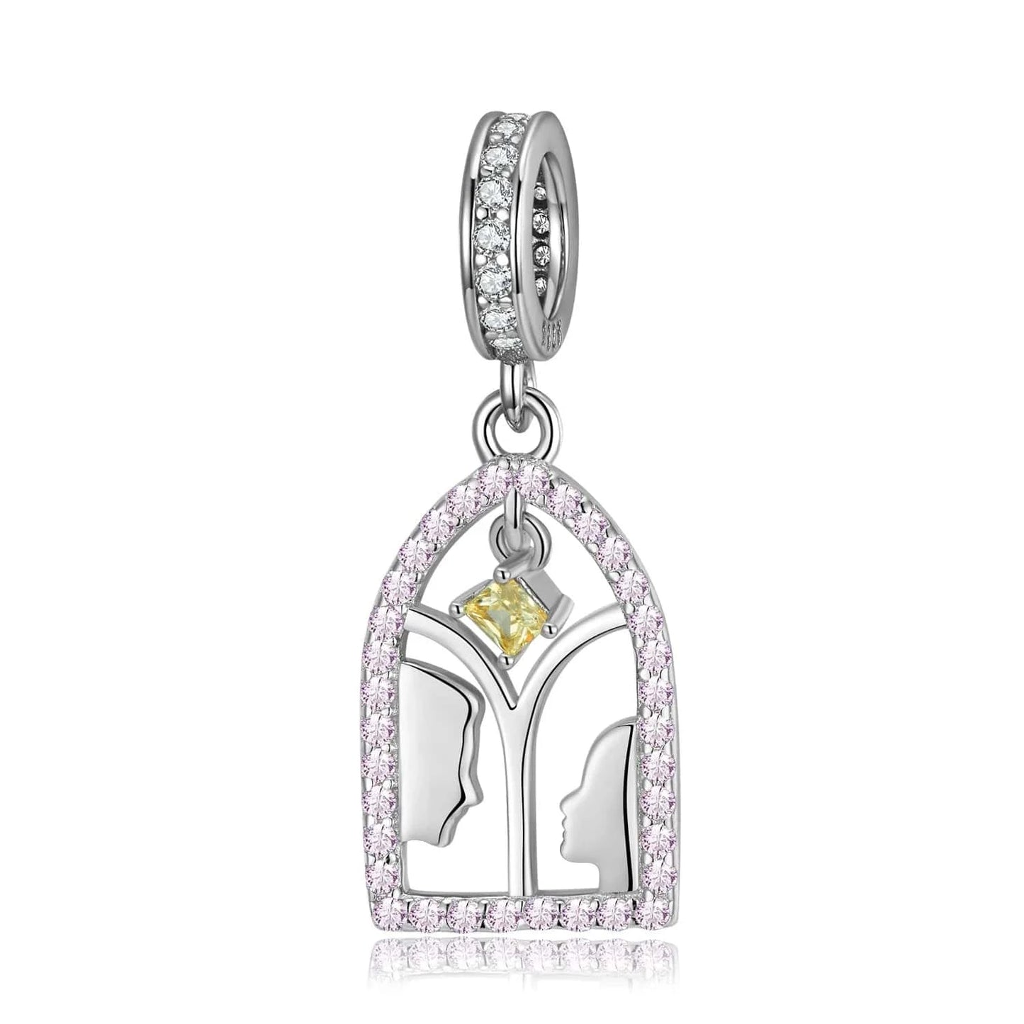 PD0727 Romantic Bouquet Pendant 925 Sterling Silver with colorful CZ for Women charm bead Rose gold plated jewelry Bracelet Wholesale