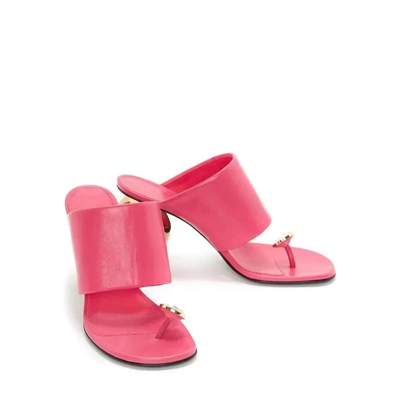PDEP 2023 summer Women's High Heels Simple Versatile Roman Sandals for women and ladies Square Toe Open Toe Shaped Heels