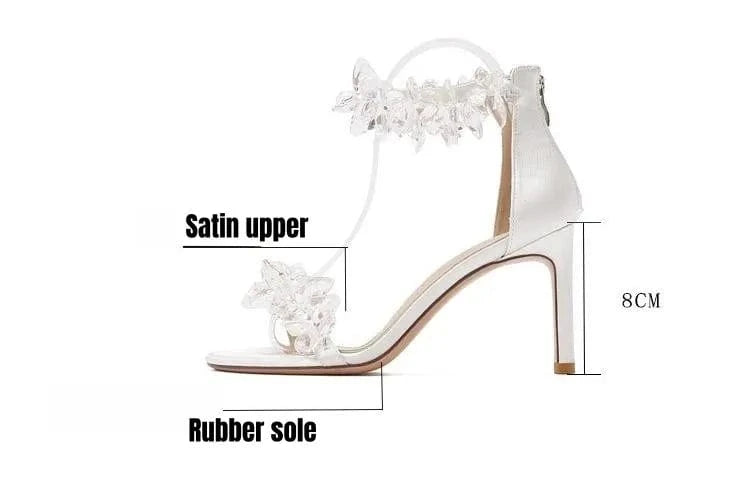 PDEP luxury crystal rhinestone ankle belt high quality bridal wedding shoes stiletto white women lace up bridal heels
