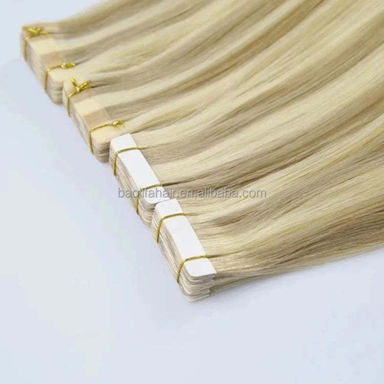 Piano / 30 inch 50 gram European Double Drawn Human Hair Tape Hair Extension, High Quality Natural Remy Tape In Hair Extension