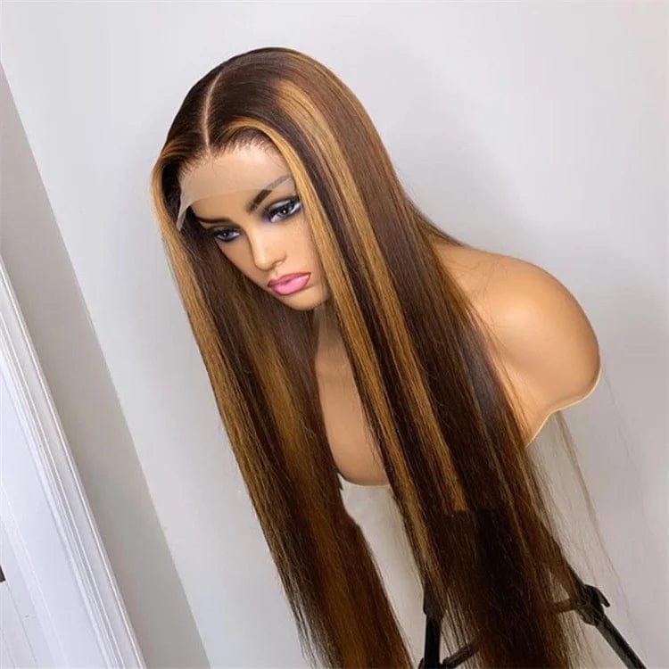 Piano #P4/27 / 28 Inches original human hair wigs 4*4 straight long hair u part wig human hair or women
