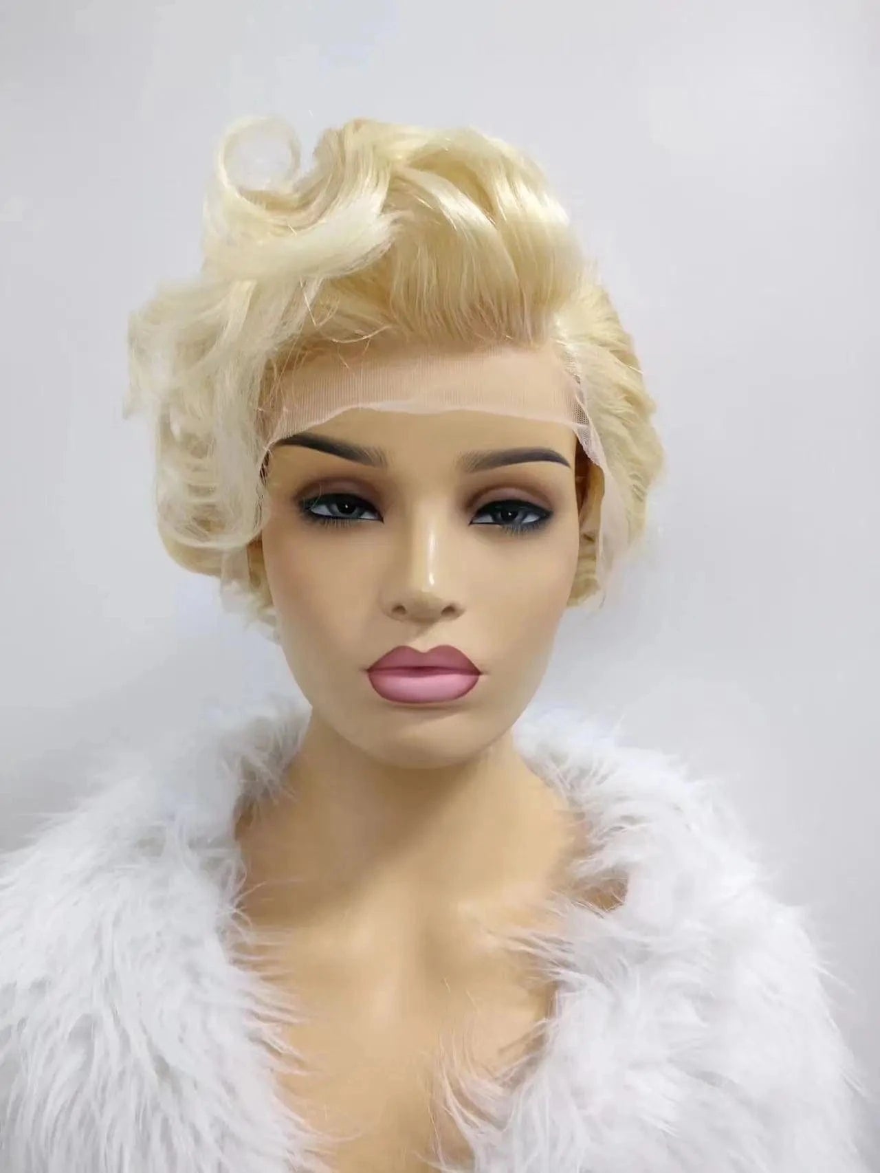 picture color / 6 Inches Amara hair Virgin Human Hair HD front lace pixie cut wig pixie cut human hair wigs 613 short side part shave side straight