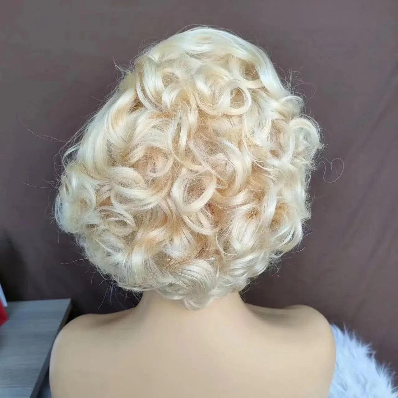 picture color / 6 Inches Amara hair Virgin Human Hair HD front lace pixie cut wig pixie cut human hair wigs 613 short side part shave side straight