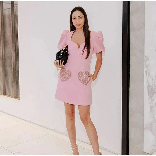 Pink Cami Evening Party Women's Patchwork Dresses 2024 Dresses Lady Women Elegant Spring Women Clothes